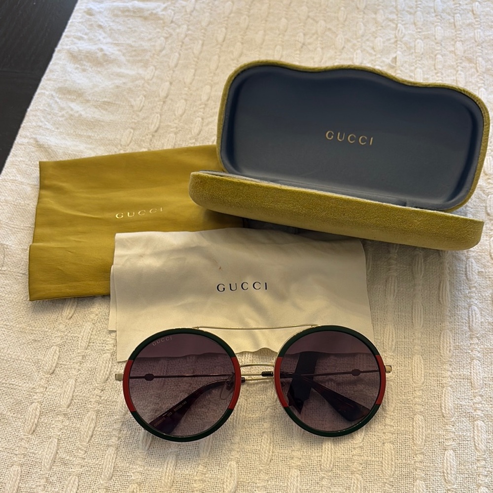 Gucci Red and Black Cat-Eye Sunglasses